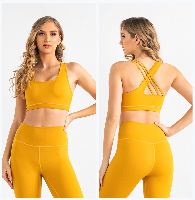  Yoga Set Yoga Leggings Set Women Fitness Suit for Yoga Clothes  High Waist Gym Sexy Sport Wear Outdoor Active Bras (Color : A Bra-Yellow,  Size : Large) : Clothing, Shoes 