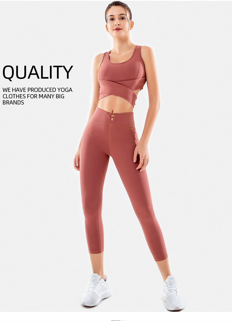 China Wholesale custom women shockproof sport bra vest top yoga butt lift  tights leggings gym set factory and suppliers
