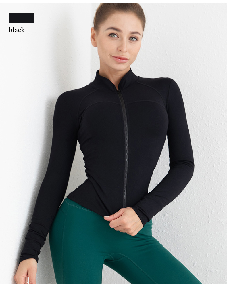 Sexy Long Sleeve Sports Tops Women Zip Fitness Yoga Shirt Gym Top Activewear  Running Coats Gym Workout Clothes Woman